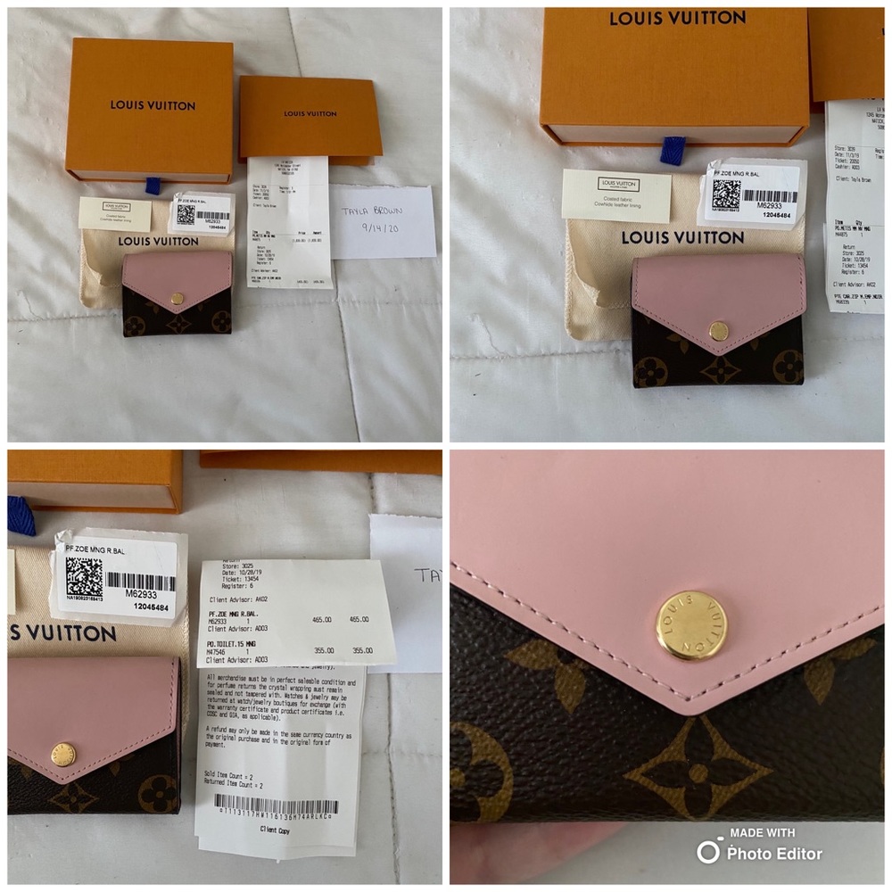 louis vuitton zoe wallet rose ballerine
